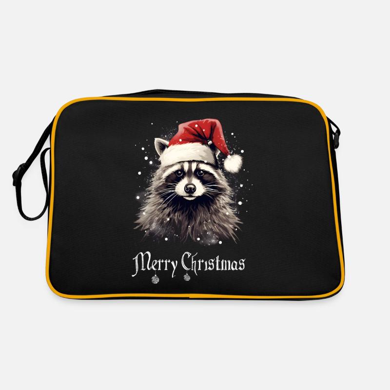 Santa Claus Waschbär Retro Tasche