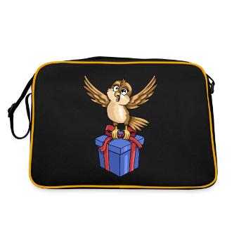 Drôle d’oiseau avec cadeau - Sac Retro - noir/or - Dos