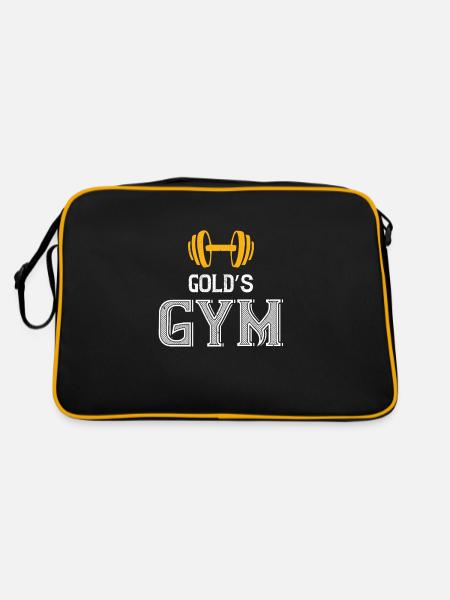 Fitnesstudio Fitness Gym goldene Turnhalle - Retro Tasche - Schwarz/Gold - Hinten