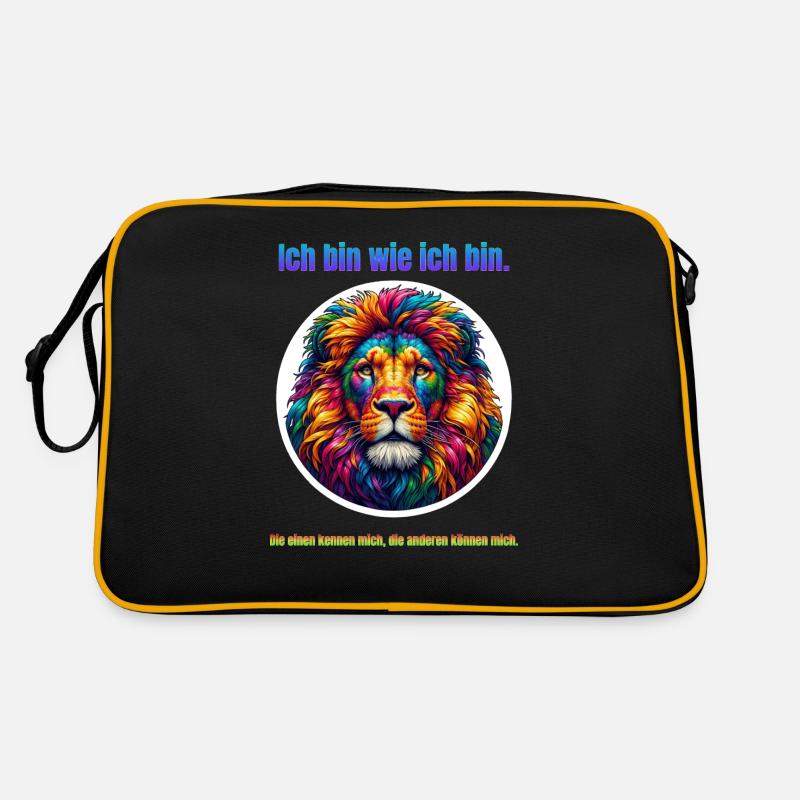 Lion psychedelic with saying Retro Bag