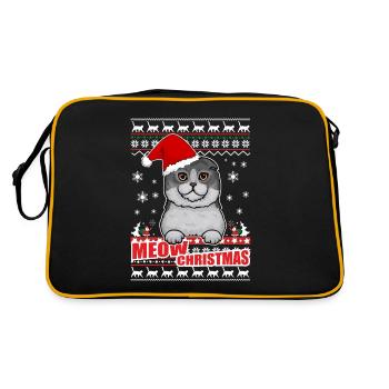 Meow Christmas Xma's Cat Design - Retro Bag - black/gold - Back