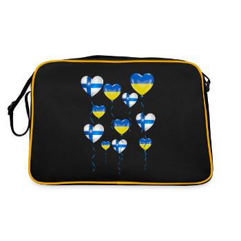 Finland Solidarity and a heart for Ukraine - Retro Bag - black/gold - Back