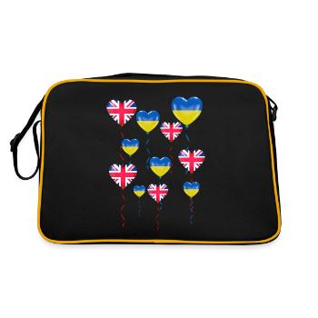 Great Britain Solidarity and Heart for Ukraine - Retro Bag - black/gold - Back
