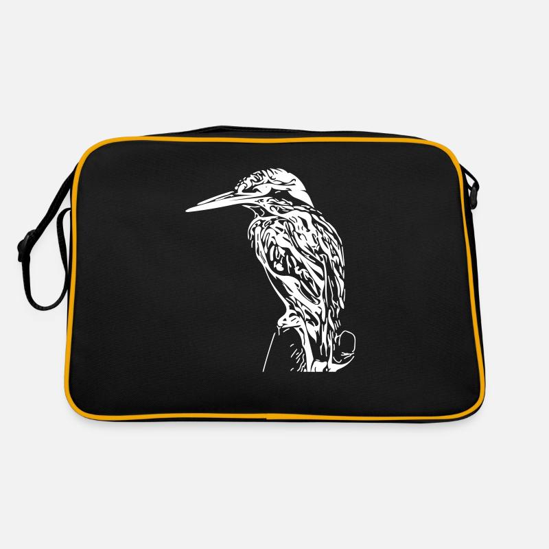 Eisvogel - Retro Tasche - Schwarz/Gold