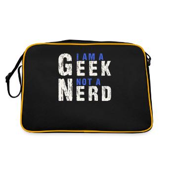 I Am A Geek Not A Nerd - Sac Retro - noir/or - Dos
