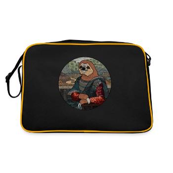 Cadeau drôle de paresse Mona Lisa pour les fans de paresseux - Sac Retro - noir/or - Dos