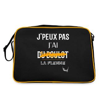 J'Peux Pas: J'ai la Flemme - Sac Retro - noir/or - Dos