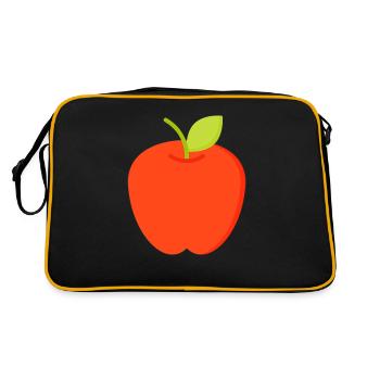 Apfel - Retro Tasche - Schwarz/Gold - Hinten