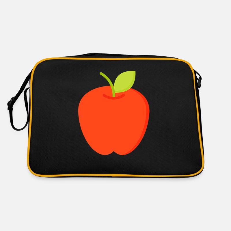 Apfel - Retro Tasche - Schwarz/Gold
