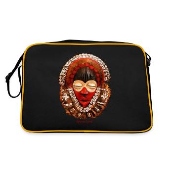 Masque africain, guerrier - Sac Retro - noir/or - Dos