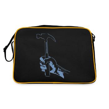 Charpentier à la main avec marteau Silhouette artisanat - Sac Retro - noir/or - Dos