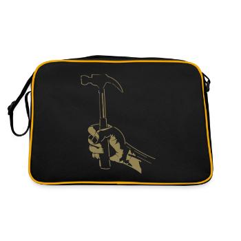 Charpentier à la main avec marteau Silhouette artisanat - Sac Retro - noir/or - Dos