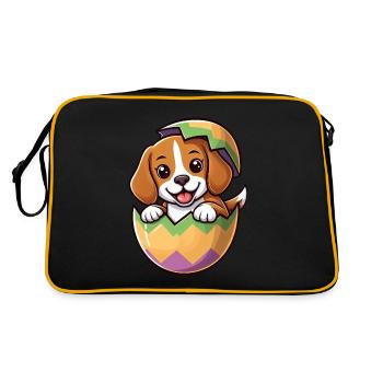 Oeuf de Pâques coloré avec conception de Beagle à éclosion - Sac Retro - noir/or - Dos