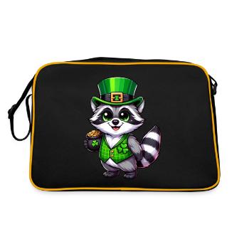 Chemise de bande dessinée Pot de raton laveur d’or de la Saint-Patrick - Sac Retro - noir/or - Dos
