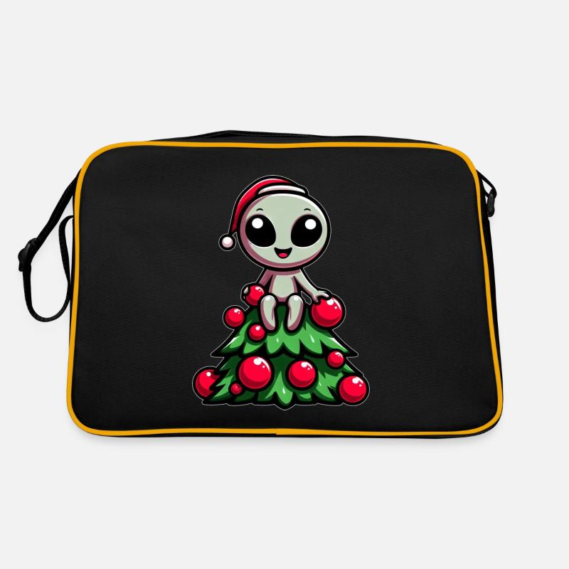 Funny Alien Christmas Tree Whimsical Retro Bag