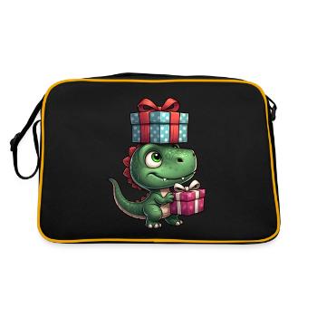Noël Dino T-Rex Père Noël - Sac Retro - noir/or - Dos