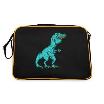 Tyrannosaurus Rex Overbite Rabbit Teeth Funny - Retro Bag - black/gold - Back