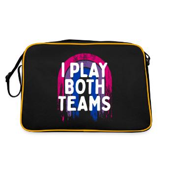 Je joue les deux équipes Bisexuel LGBTQ Bi Pride Dating - Sac Retro - noir/or - Dos
