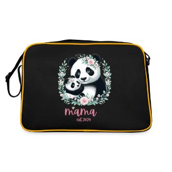 Mama est 2024 I Panda Bear Mum I First Time Mom - Retro Bag - black/gold - Back