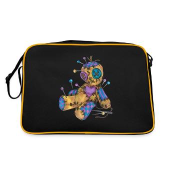 Coole Voodoo Puppe mit Nadeln Goth Gothic Zauber - Retro Tasche - Schwarz/Gold - Hinten