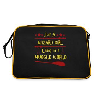 Wizard Girl - Retro Tasche - Schwarz/Gold - Hinten