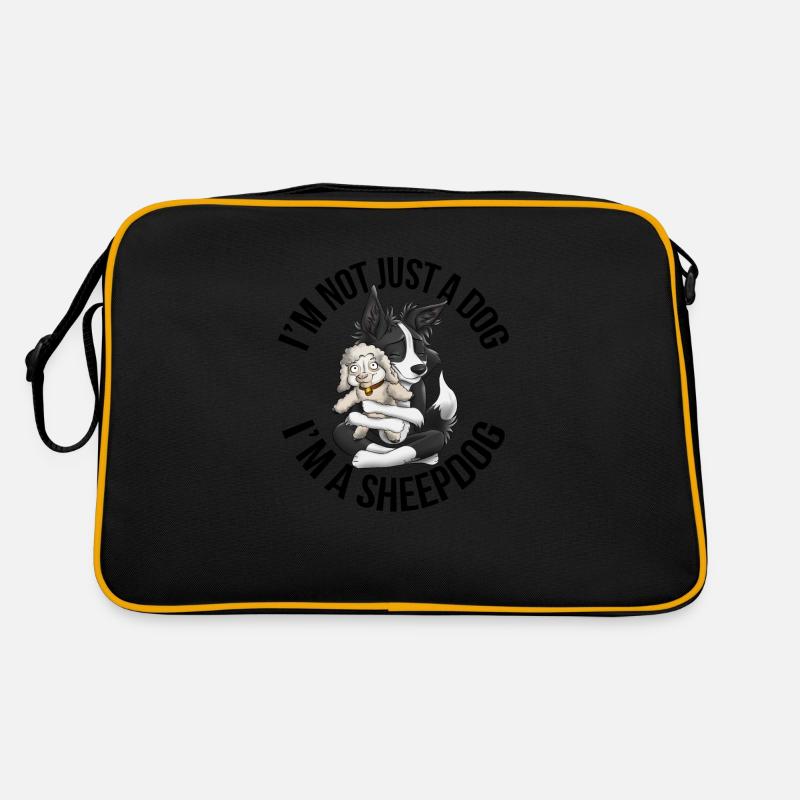 Ich bin ein Schäferhund - Schwarz Retro Tasche