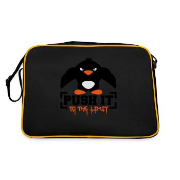 Poussez-le à la limite Drôle de pingouin musclé - Sac Retro - noir/or - Dos