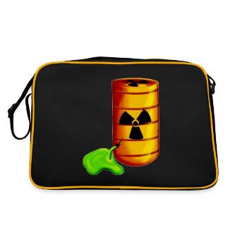 Toxic nuclear waste barrel has a leak of radioactivity - Retro Bag - black/gold - Back