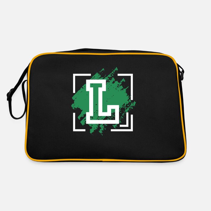 Lettre [L] Graffiti - Sac Retro - noir/or
