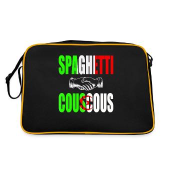 Spaghetti Couscous, Italian-Algerian food - Retro Bag - black/gold - Back