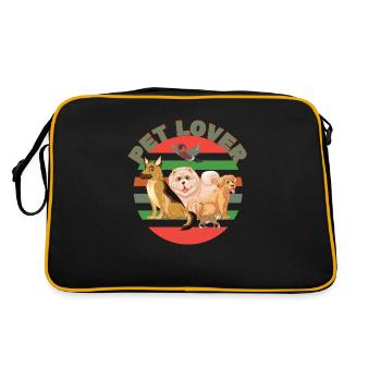Tierliebhaber - Retro Tasche - Schwarz/Gold - Hinten