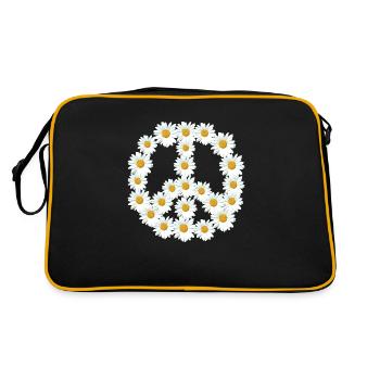 Der Friede blüht - Retro Tasche - Schwarz/Gold - Hinten