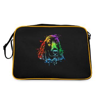 Cocker cocker Spaniel chien amoureux des chiens - Sac Retro - noir/or - Dos