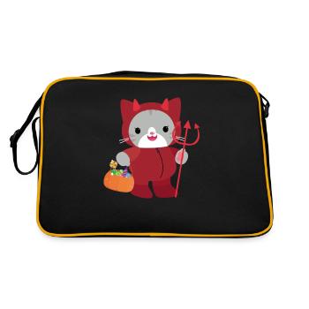 Halloween cat Red Devil. kawai - Retro Bag - black/gold - Back