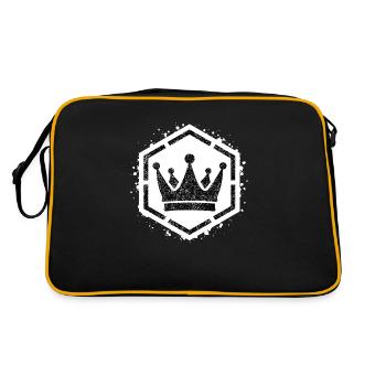 Sponge stencil Crown inside octagon - Retro Bag - black/gold - Back