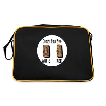 Zwei Kappen - Retro Tasche - Schwarz/Gold - Hinten