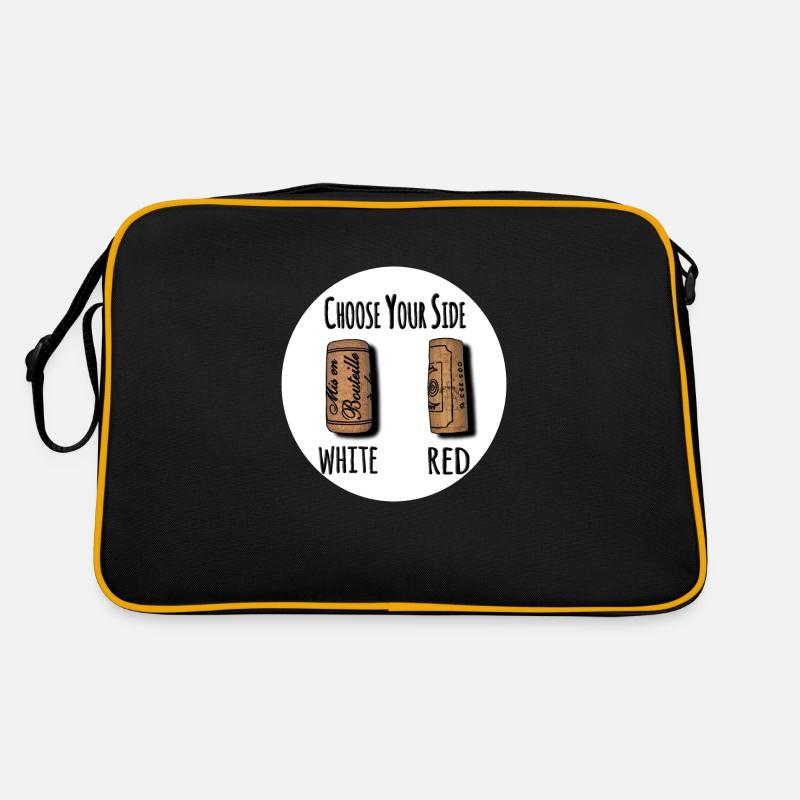 Zwei Kappen - Retro Tasche - Schwarz/Gold