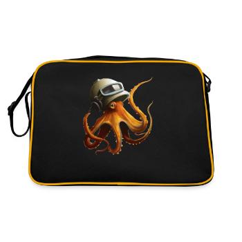 Octopus octopus with helmet Gift idea - Retro Bag - black/gold - Back