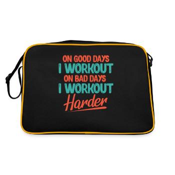 les bons jours, je m’entraîne les mauvais jours plus dur Design - Sac Retro - noir/or - Dos