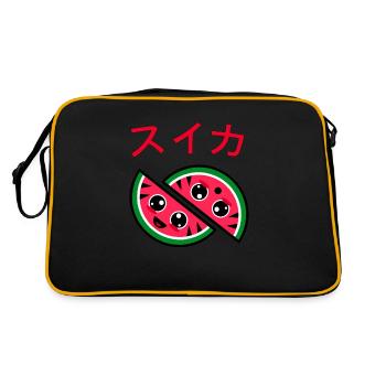 Cute suika watermelon - Retro Bag - black/gold - Back