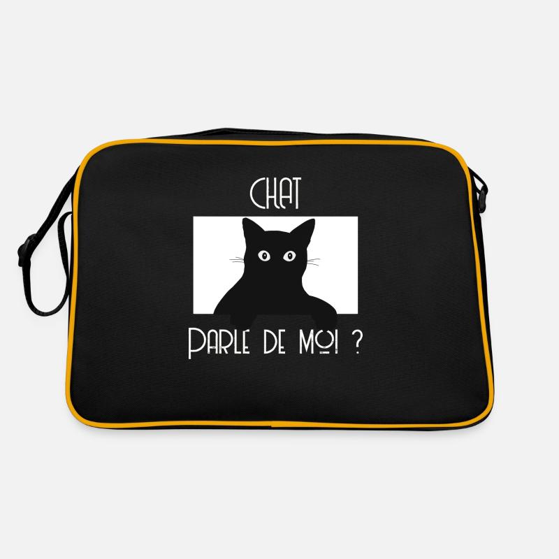 Chat parle de moi ? Humour chat - Sac Retro - noir/or