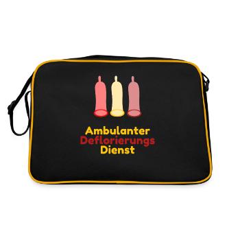 Ambulanter Deflorierungs Dienst - Retro Tasche - Schwarz/Gold - Hinten