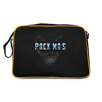 pack ma´s bayrisch dialekt - Retro Tasche - Schwarz/Gold - Hinten