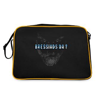 bressiads da bayrisch dialekt - Retro Tasche - Schwarz/Gold - Hinten