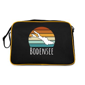 Retro Bodensee Konstanz - Retro Tasche - Schwarz/Gold - Hinten