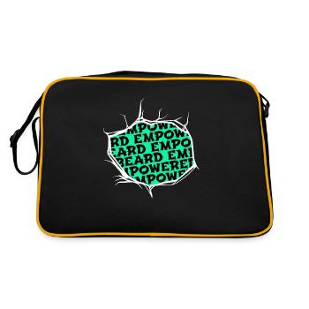 beer chubby bear cool humor bearded men - Retro Bag - black/gold - Back