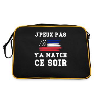 Je peux pas y'a match ce soir cadeau football - Sac Retro - noir/or - Dos