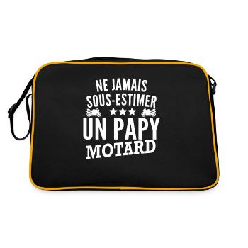 jamais sous-estimer un papy motard / papy motard - Sac Retro - noir/or - Dos