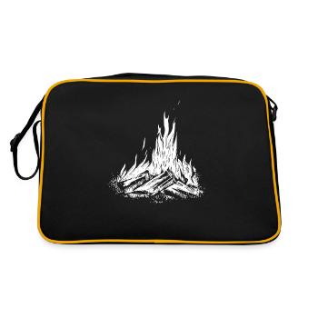 Campfire Camping Nature Forest Fire Outside 12 - Retro Bag - black/gold - Back