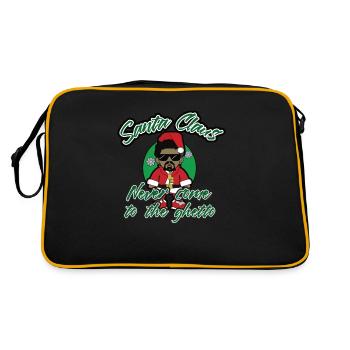 Santa Claus never come to the ghetto - Retro Bag - black/gold - Back